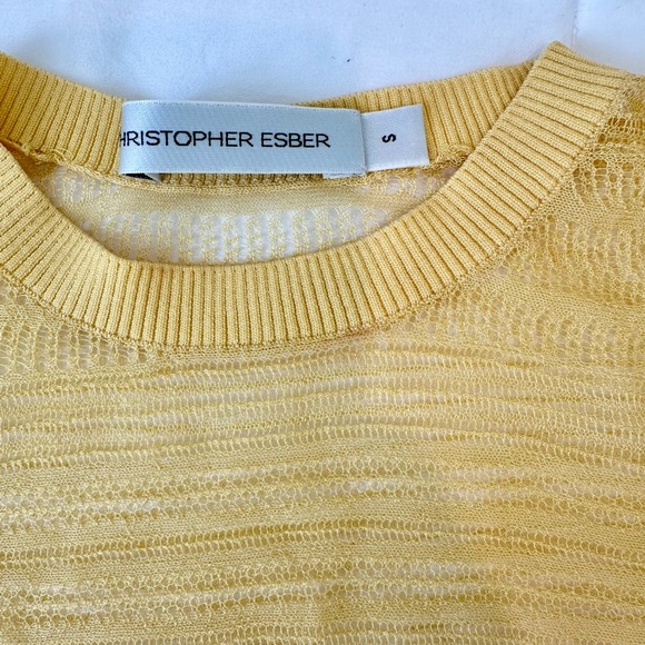 Yellow Sheer Knit Top with under tank - Picture 13 of 13